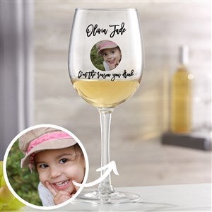 Cartoon Yourself Photo Message White Wine Glass - 39885-W