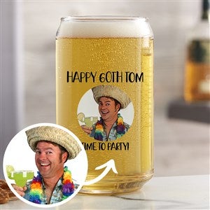 Cartoon Yourself Personalized Photo 16oz. Beer Can Glass - 39886-B