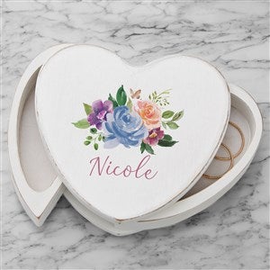 Forever Floral Personalized Heart Jewelry Box - 39902