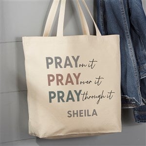 Pray On It Personalized Canvas Tote Bag- 20quot; x 15quot; - 39913-L
