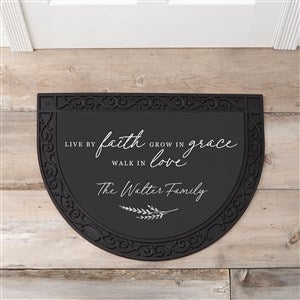 Live By Faith Personalized Half Round Doormat - 39919