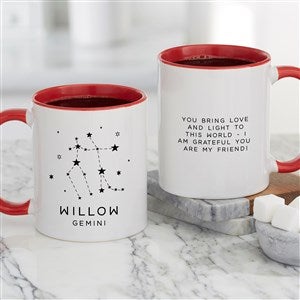 Zodiac Constellations Personalized Coffee Mug 11 oz.- Red - 39954-R