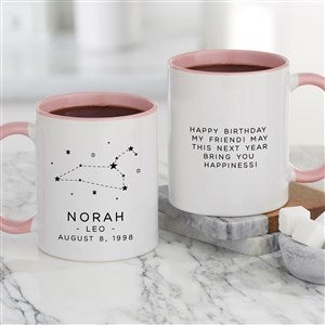 Zodiac Constellations Personalized Coffee Mug 11 oz.- Pink - 39954-P