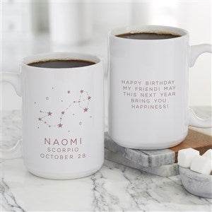 Zodiac Constellations Personalized Coffee Mug 15 oz.- White - 39954-L