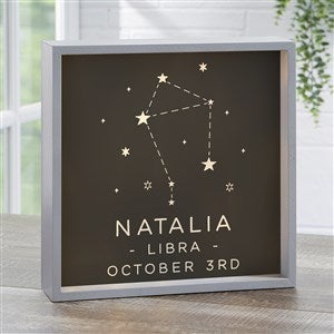 Zodiac Constellations Personalized LED Light Shadow Box- 10x10 - 39957-10x10
