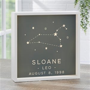 Zodiac Constellations Personalized LED Ivory Light Shadow Box- 10x10 - 39957-I-10x10