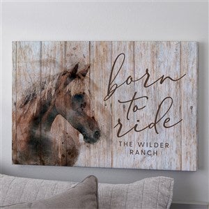 Born To Ride Horses Personalized Canvas Print - 24 x 36 - 39971-XL