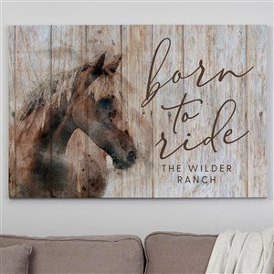 Born To Ride Horses Personalized Canvas Print - 28x 42 - 39971-28x42