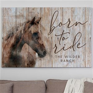 Born To Ride Horses Personalized Canvas Print - 32"x 48" - 39971-32x48