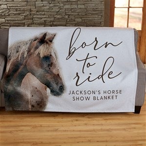 Born To Ride Horses Pet Personalized 50x60 Sweatshirt Blanket - 39972-SW