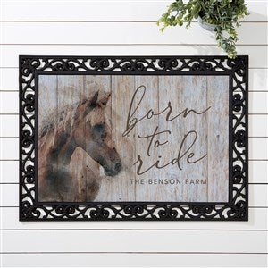 Born To Ride Horses Personalized Doormat- 18x27 - 39973-S
