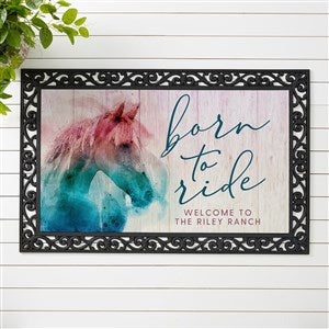 Born To Ride Horses Personalized Doormat- 20x35 - 39973-M