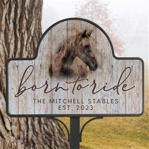 Born To Ride Horses Personalized Magnetic Garden Sign - 39977