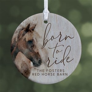 Born To Ride Horses Personalized Ornament- 2.85" Glossy - 1 - 39978-1