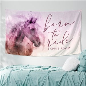 Born To Ride Horses Personalized 35x60 Wall Tapestry - 39980