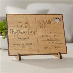 First Mothers Day Love Personalized Wood Postcard-Natural - 40006