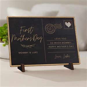 First Mothers Day Love Personalized Wood Postcard- Black Stain - 40006-BK