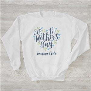 Our First Mothers Day Personalized Hanes® Crewneck Sweatshirt - 40012-WS