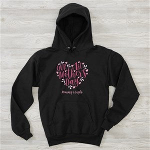Our First Mothers Day Personalized Hanes® Adult Hooded Sweatshirt - 40012-BHS