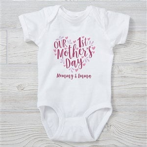 Our First Mothers Day Personalized Baby Bodysuit - 40013-CBB