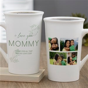 Personalized Coffee Latte Mugs - Her Memories Photo Collage - White - 40015-U