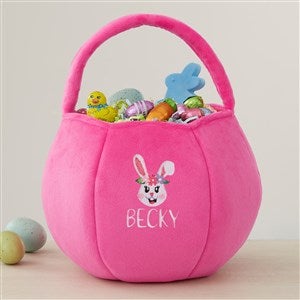 Build Your Own Bunny Embroidered Plush Easter Treat Bag-Pink - 40035-P