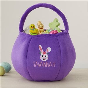Build Your Own Bunny Embroidered Plush Easter Treat Bag-Purple - 40035-PU