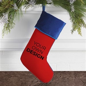 Design Your Own Personalized Christmas Stocking- Red with Blue Cuff - 40075-R