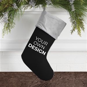 Design Your Own Personalized Christmas Stocking- Black with Grey Cuff - 40089-B