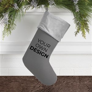 Design Your Own Personalized Christmas Stocking- Grey with Grey Cuff - 40089-G