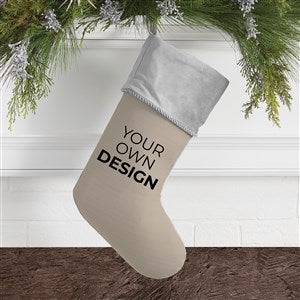 Design Your Own Personalized Christmas Stocking- Tan with Grey Cuff - 40089-T