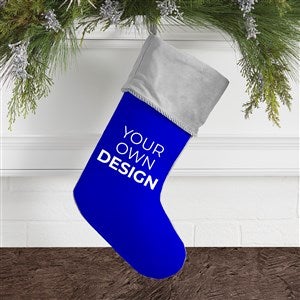 Design Your Own Personalized Christmas Stocking- Blue with Grey Cuff - 40089-BL