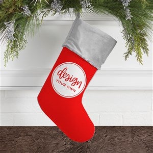 Design Your Own Personalized Christmas Stocking- Red with Grey Cuff - 40089-R