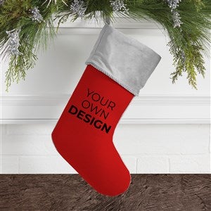 Design Your Own Personalized Christmas Stocking- Red with Grey Cuff - 40089-R