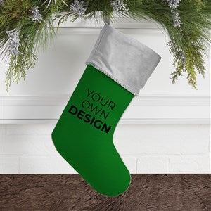 Design Your Own Personalized Christmas Stocking- Green with Grey Cuff - 40089-GR