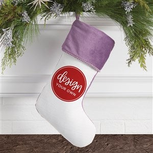 Design Your Own Personalized Christmas Stocking- White with Purple Cuff - 40090-W
