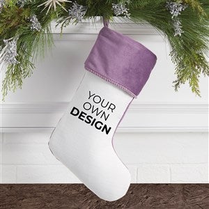 Design Your Own Personalized Christmas Stocking- White with Purple Cuff - 40090-W