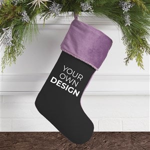 Design Your Own Personalized Christmas Stocking- Black with Purple Cuff - 40090-B