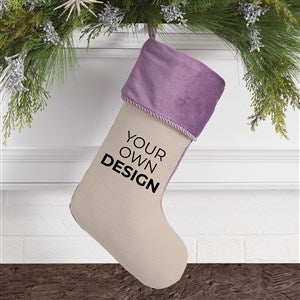 Design Your Own Personalized Christmas Stocking- Tan with Purple Cuff - 40090-T