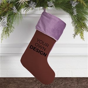 Design Your Own Personalized Christmas Stocking- Brown with Purple Cuff - 40090-BR