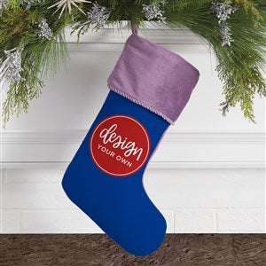 Design Your Own Personalized Christmas Stocking- Blue with Purple Cuff - 40090-BL