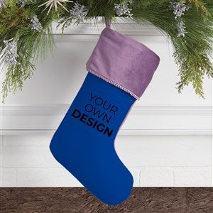 Design Your Own Personalized Christmas Stocking- Blue with Purple Cuff - 40090-BL