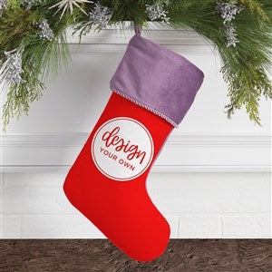 Design Your Own Personalized Christmas Stocking- Red with Purple Cuff - 40090-R