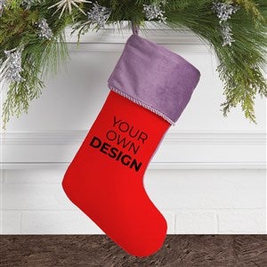 Design Your Own Personalized Christmas Stocking- Red with Purple Cuff - 40090-R