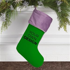 Design Your Own Personalized Christmas Stocking- Green with Purple Cuff - 40090-GR