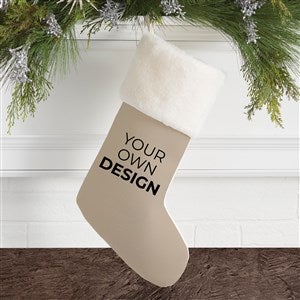 Design Your Own Personalized Christmas Stocking- Tan with Ivory Fur Cuff - 40092-T