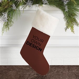 Design Your Own Personalized Christmas Stocking- Brown with Ivory Fur Cuff - 40092-BR