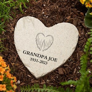 On Angels Wings Personalized Memorial Garden Stone