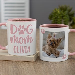 Dog Mom Personalized Coffee Mug 11 oz.- Pink - 40166-P