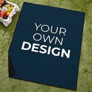 Design Your Own Personalized Picnic Blanket - Navy Blue - 40178-NB